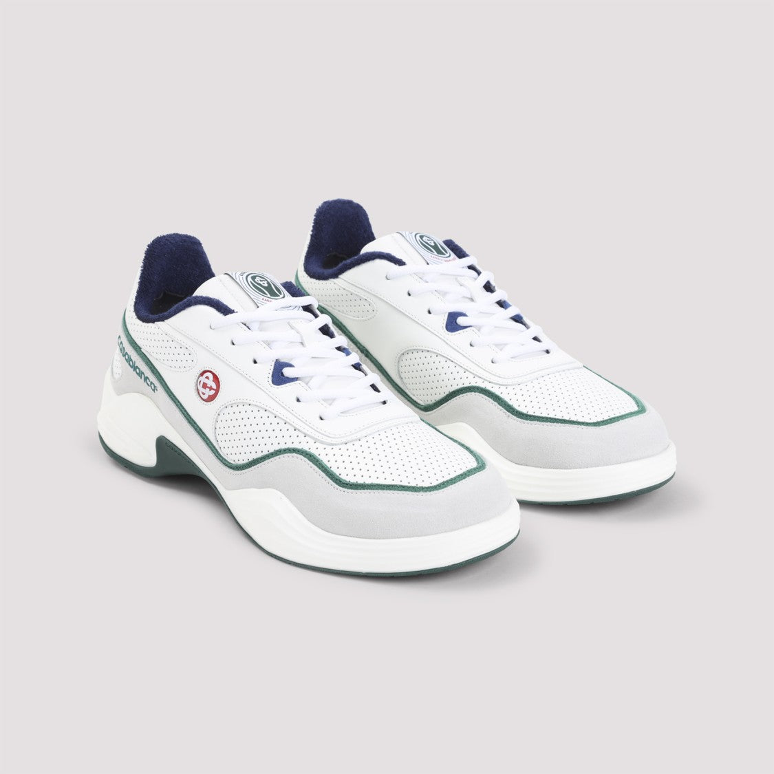 Casablanca Premium Leather And Suede Low-Top Sneakers