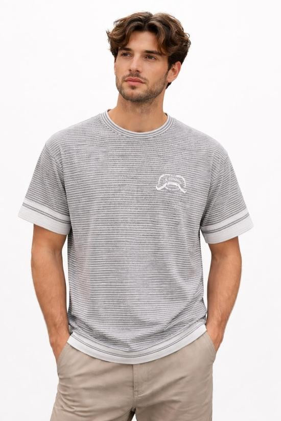 C.P. Company Horizontal Stripe Short-Sleeve T-Shirt With Contrasting Cuffs
