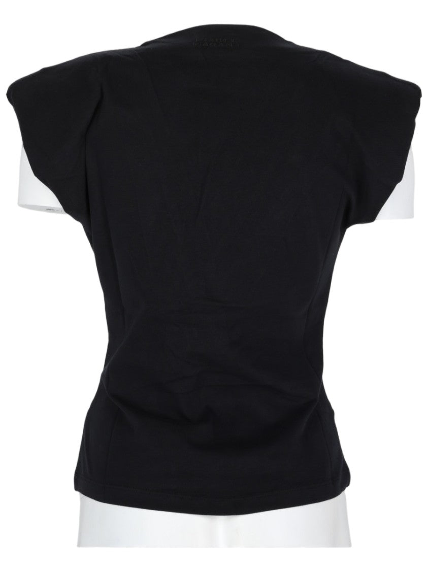 Isabel Marant Nadrine Structured Fitted Deep V-Neck Cotton T-Shirt