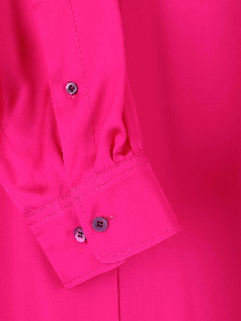 Dries Van Noten Pink Midi Silk Shirt Dress