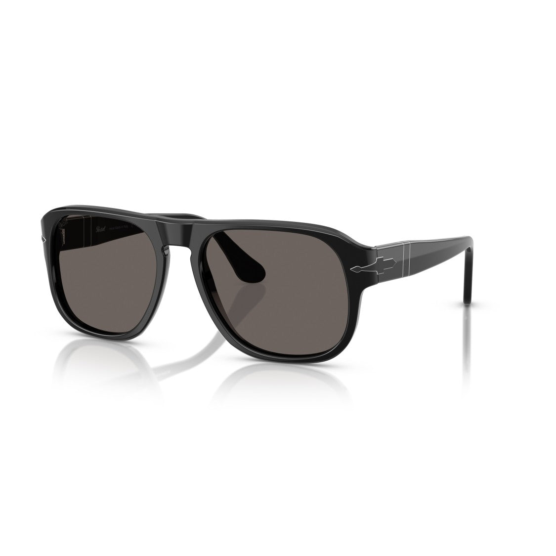 Persol 0Po3310s Bold Rectangular Acetate Sunglasses With Refined Silver Detailing