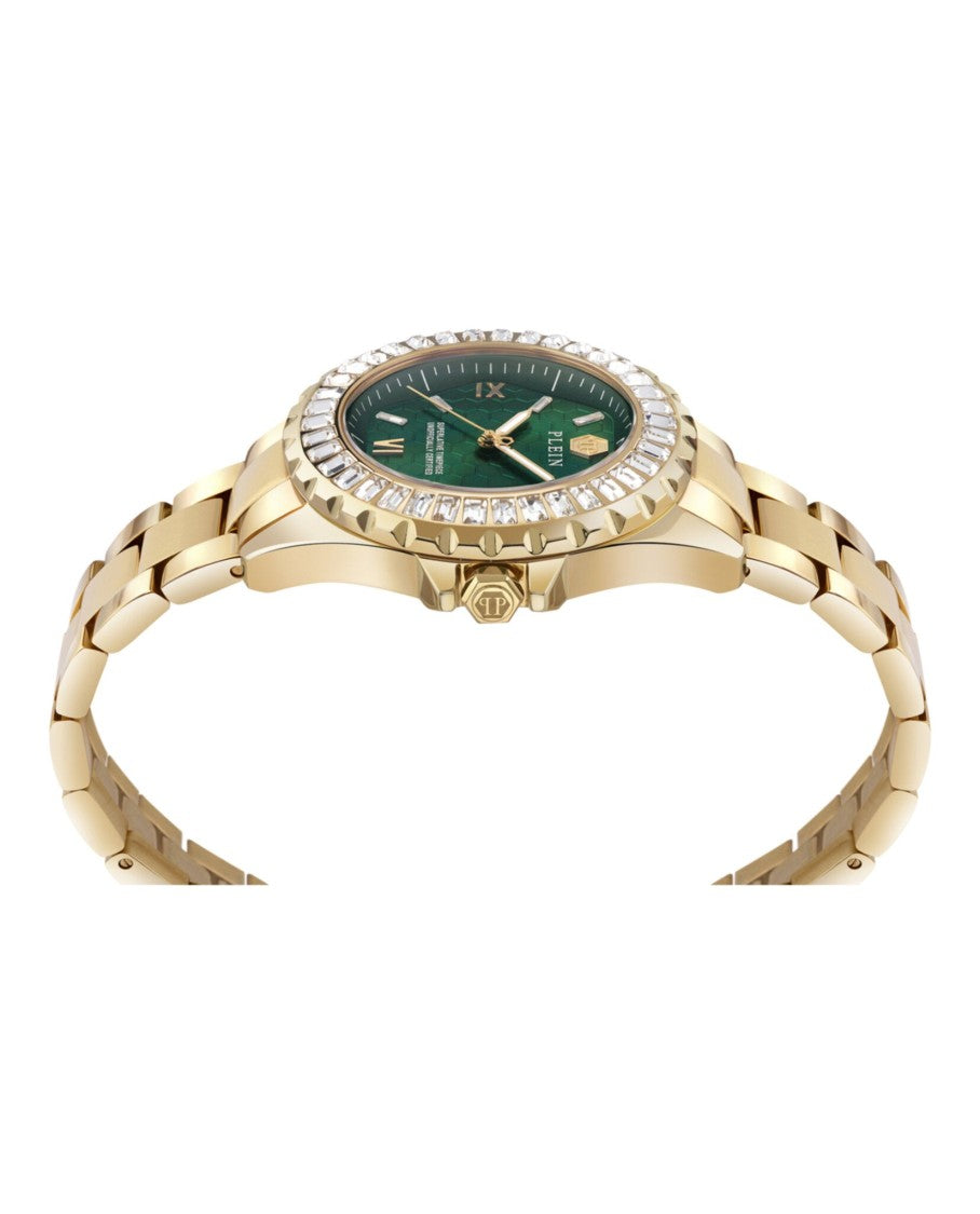 Philipp Plein Plein Heaven Crystal Watch With Green Guilloche Dial