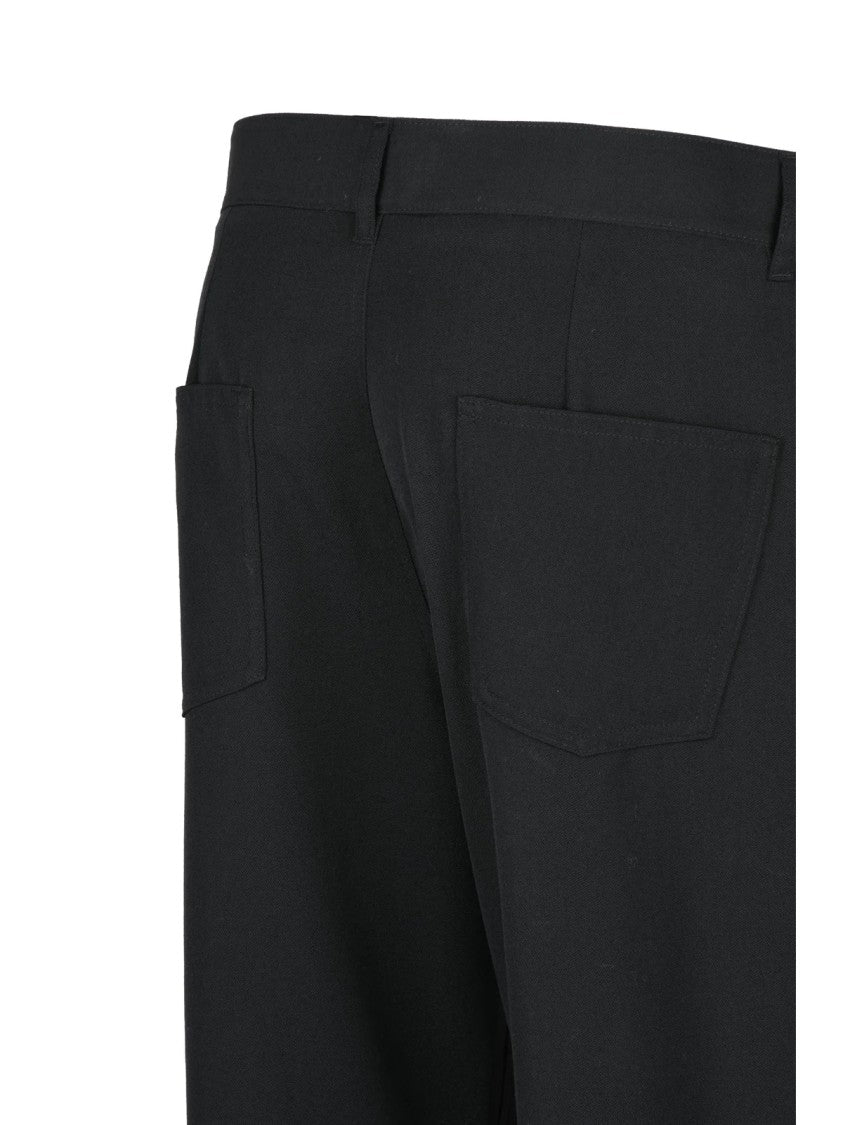 Balmain Tailored Black Virgin Wool Trousers With Fitted Silhouette