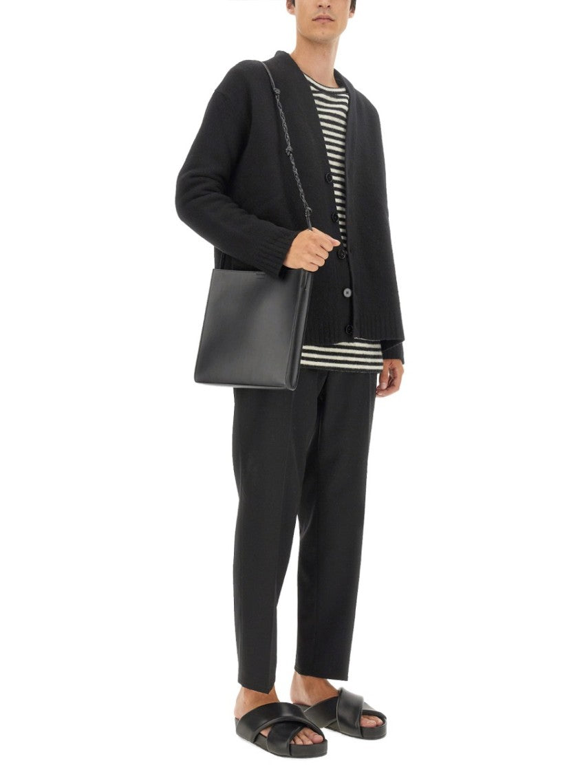 Jil Sander Boxy Fit Striped Wool Shirt