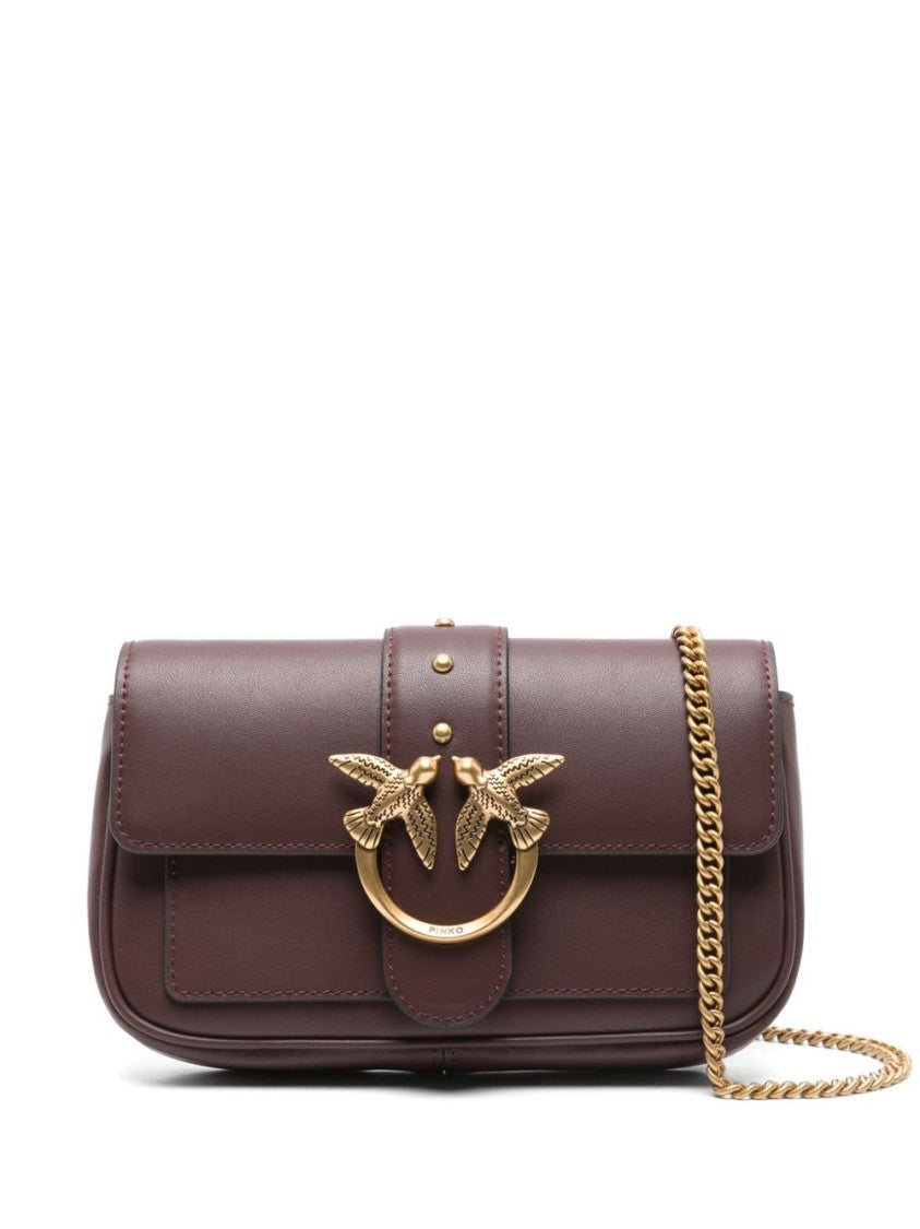 Pinko Structured Burgundy Handbag