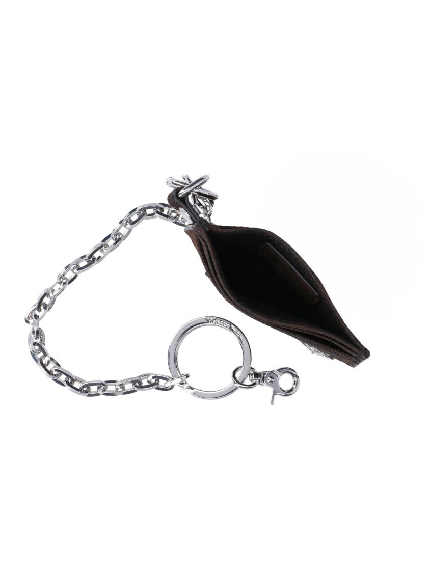 Vivienne Westwood Dark Brown Orb Lamb Leather Cardholder