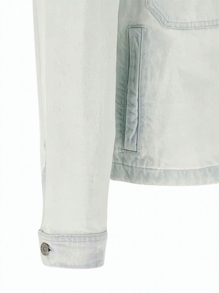 Stone Island Washed White Denim Jacket