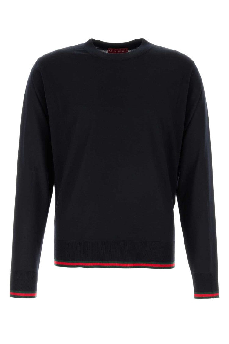 Gucci Classic Crew Neck Knitwear With Contrasting Stripe