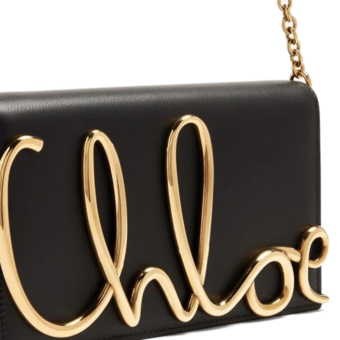 Chloé Rectangular Crossbody Bag With Gold-Tone Script Logo