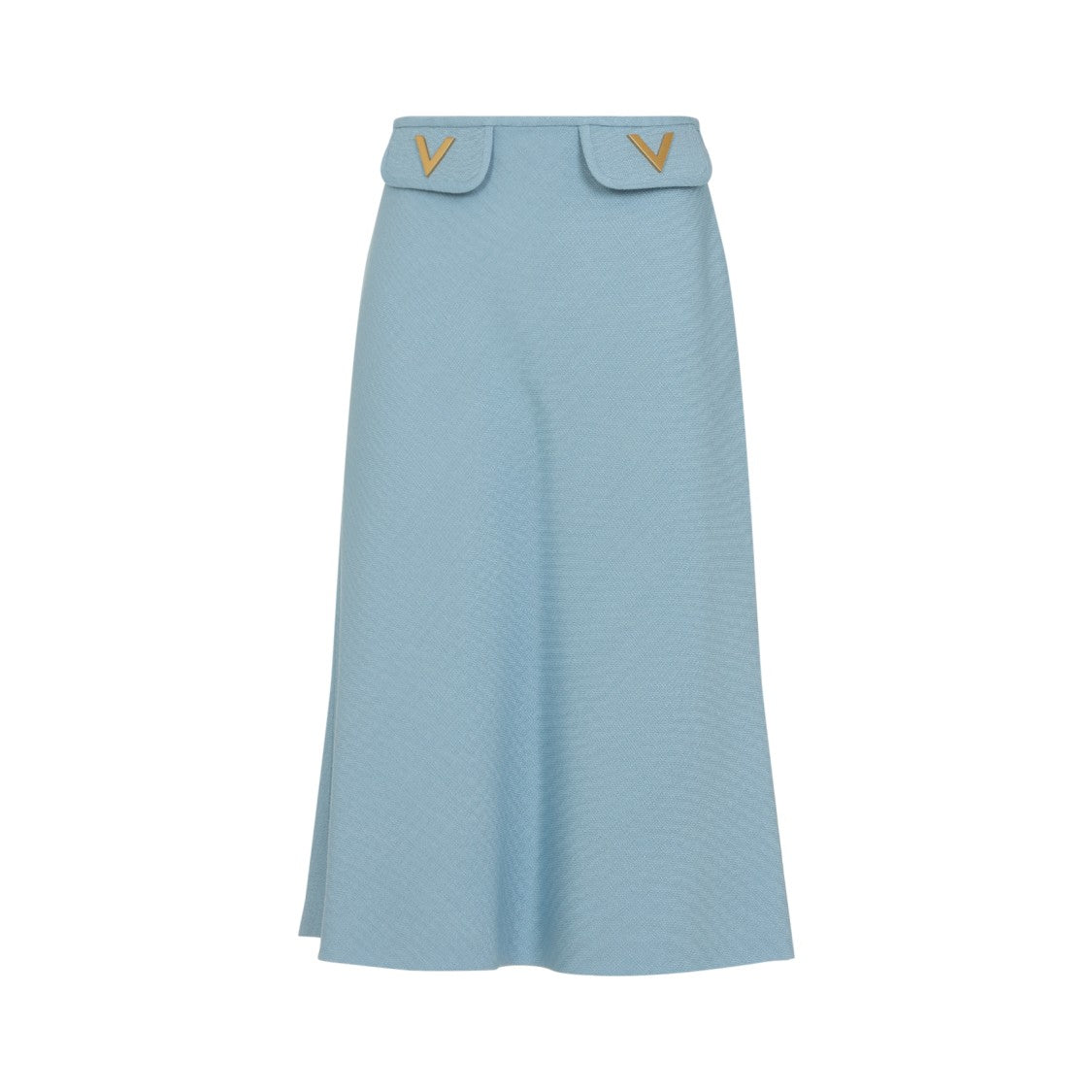 Valentino Light Blue Viscose Midi Skirt