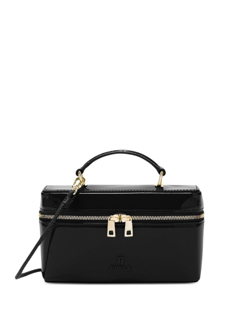 Furla Black Leather Detachable Strap Shoulder Bag