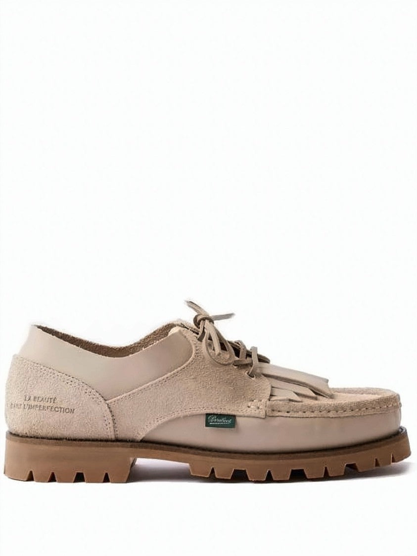 Paraboot Leather Lace-Up Shoes With Moccasin Toe And Rubber Sole