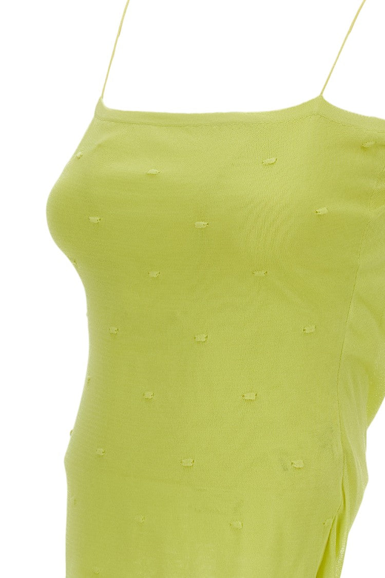 Jacquemus Textured Polka Dot Draped Tank Top By Jacquemus