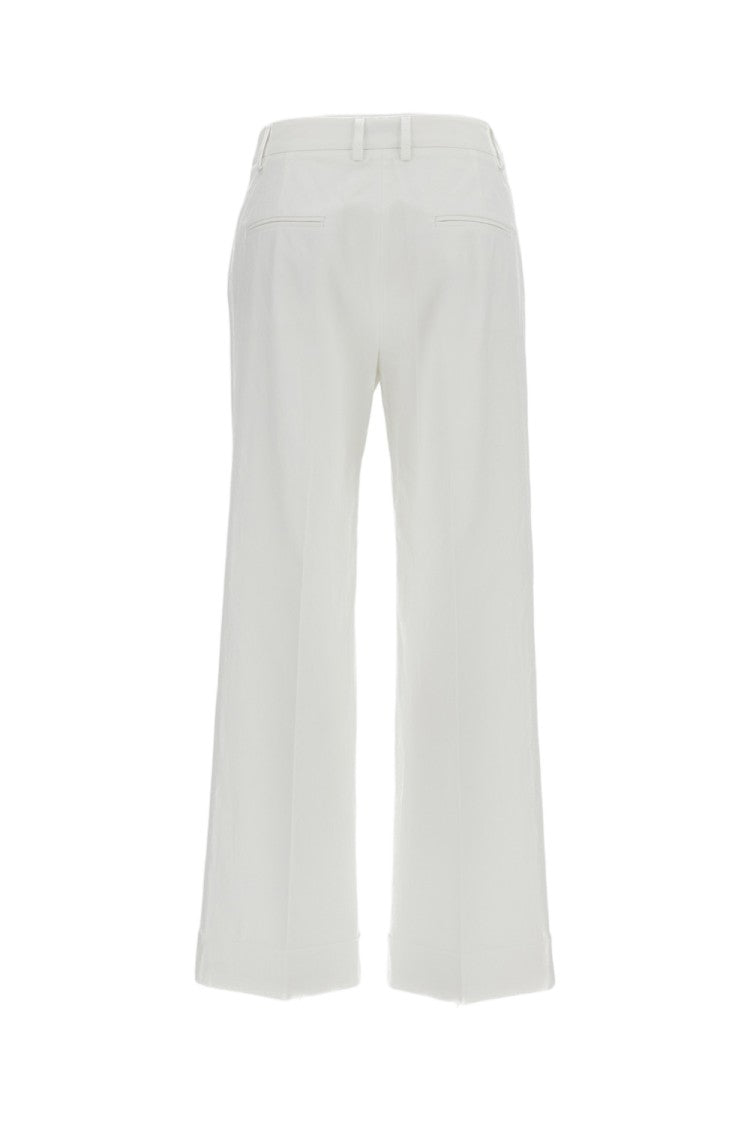 Alberto Biani Wide-Leg Cotton Trousers With Concealed Closure
