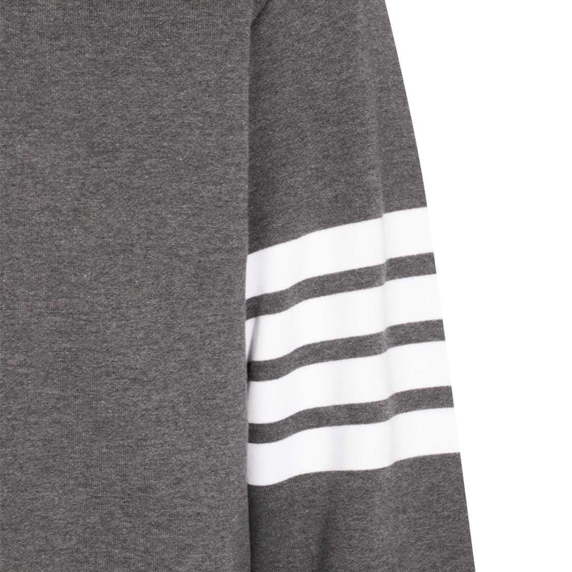 Thom Browne Dark Grey Cotton Sweatshirt With Signature T-Bar Stripes