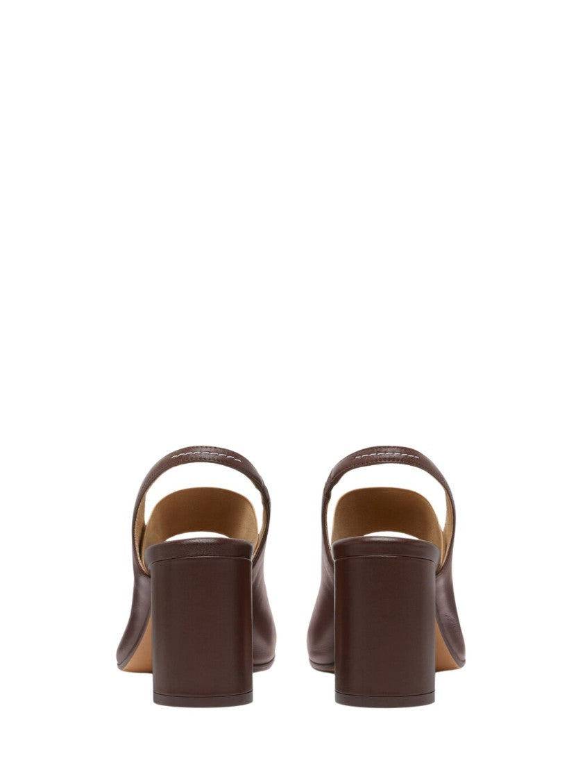 Mm6 By Maison Margiela Brown Split Tabi Toe Leather Pumps