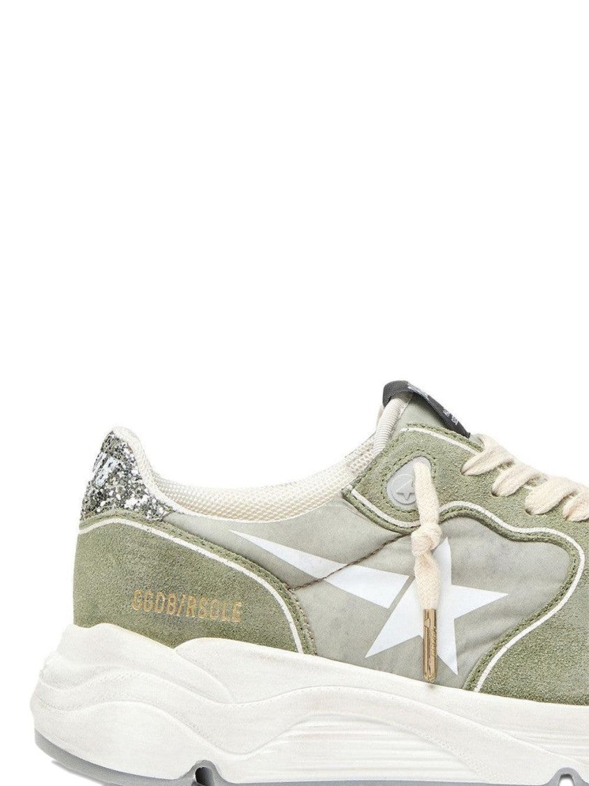 Golden Goose Sleek Silhouette Sneakers With Glittery Accents