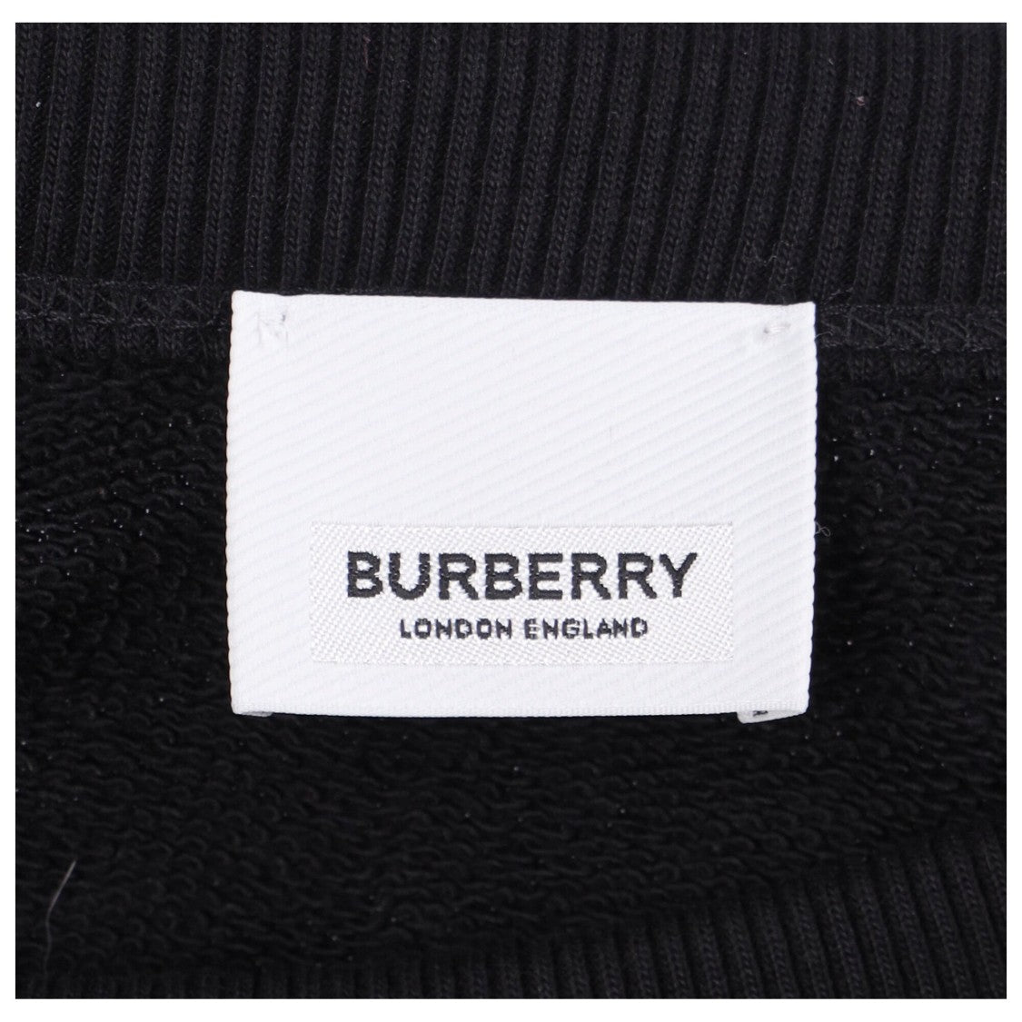 Burberry Black Sweatshirt With Bold Logo Print And Ribbed Detailing