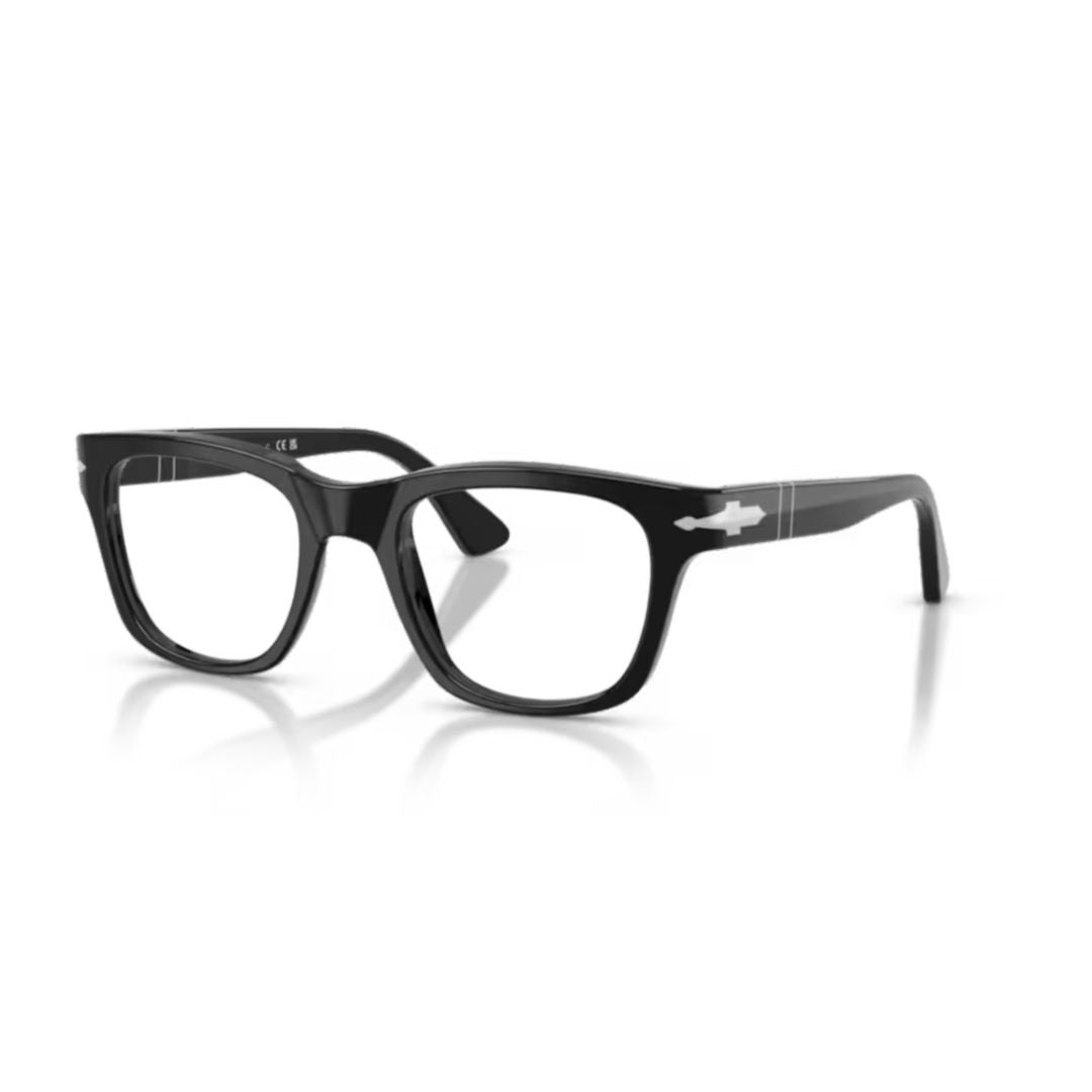 Persol 0Po3389v Glossy Black Acetate Rectangular Eyeglasses