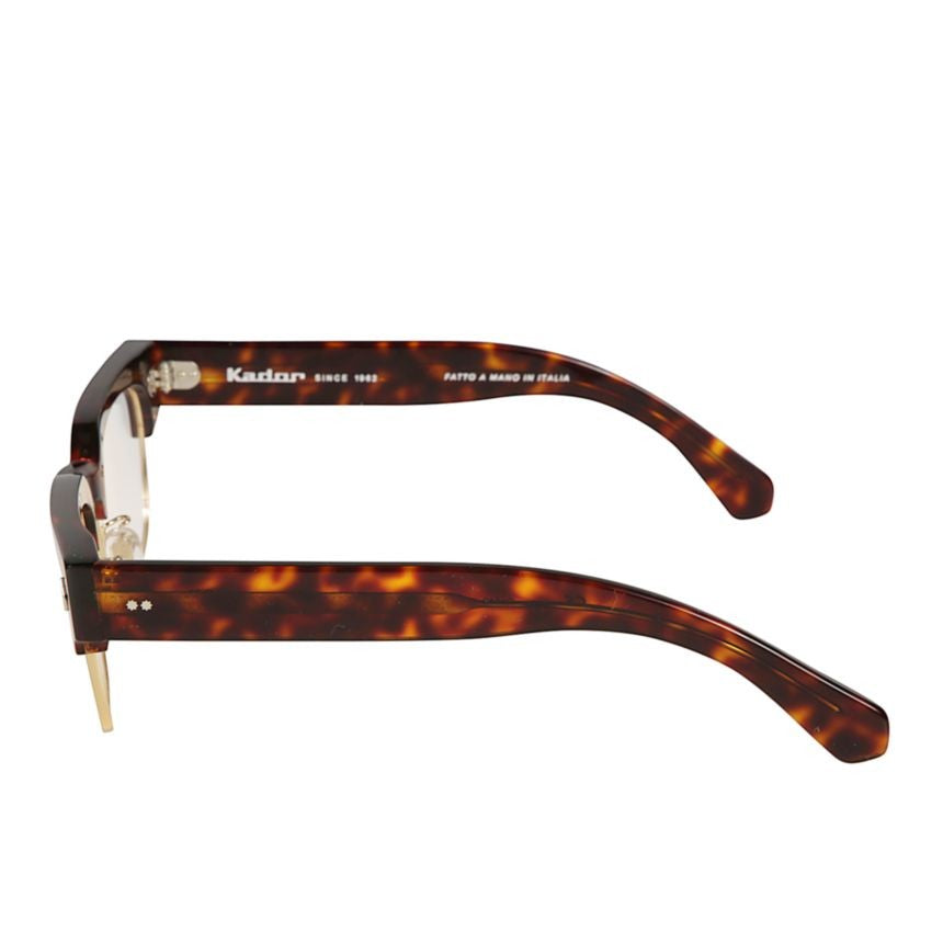 Kador Tobako Cm Tortoiseshell Rectangular Frame Eyeglasses With Gold Accents