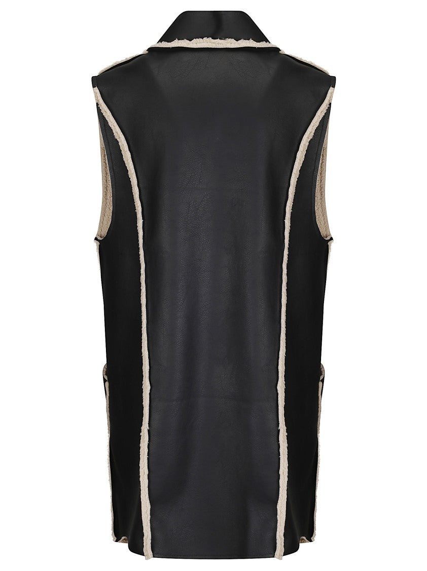 Stefano Mortari Long Sheepskin-Effect Vest In Synthetic Material