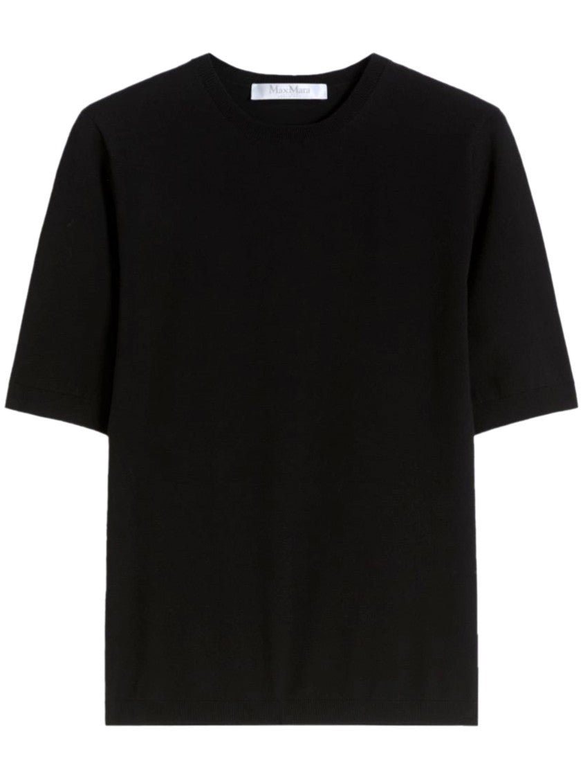 Max Mara Fitted Short-Sleeved Top With Round Neckline