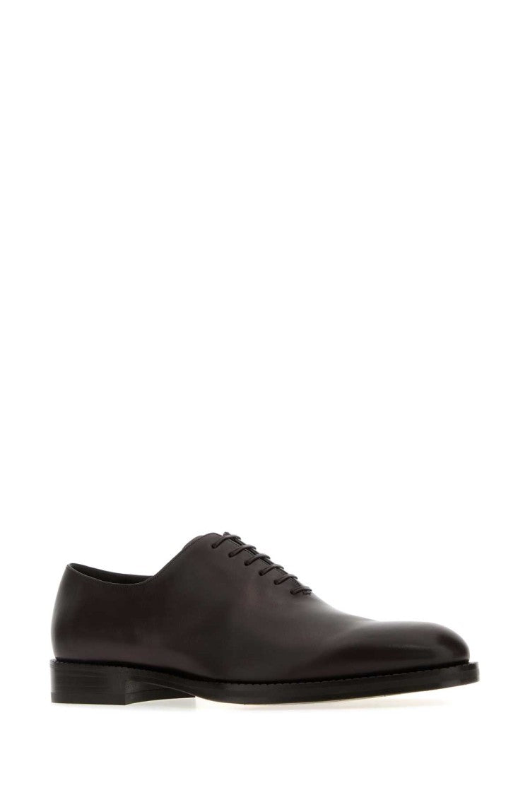 Salvatore Ferragamo Dark Brown Leather Amber Lace-Up Shoes