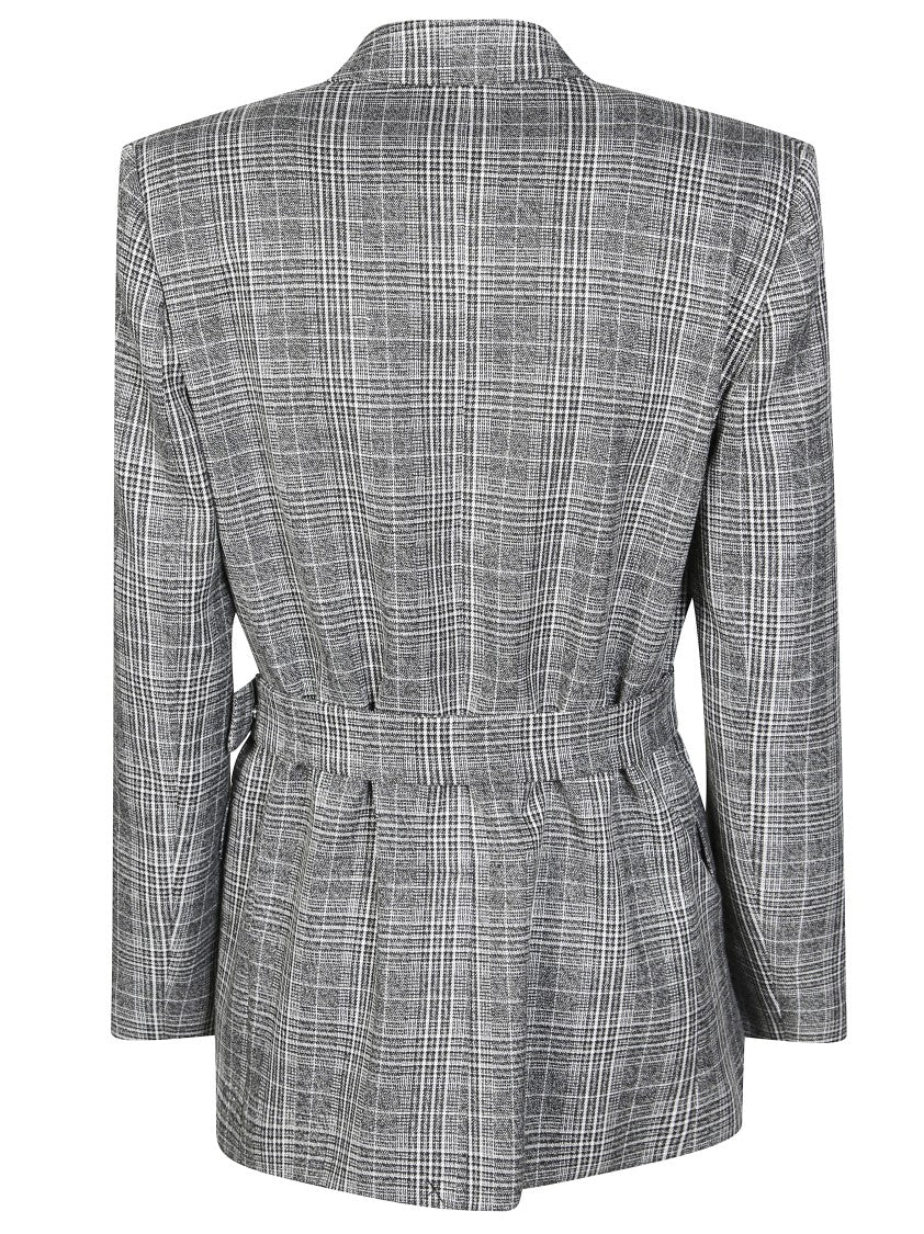 Liu Jo Single-Breasted Checkered Blazer