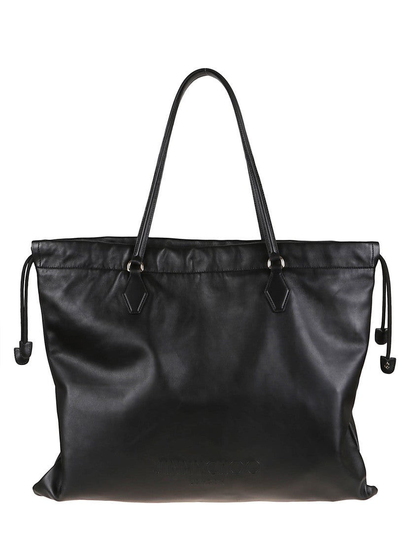 Jimmy Choo Soft Nappa Drawstring Tote With Elegant Embellishments