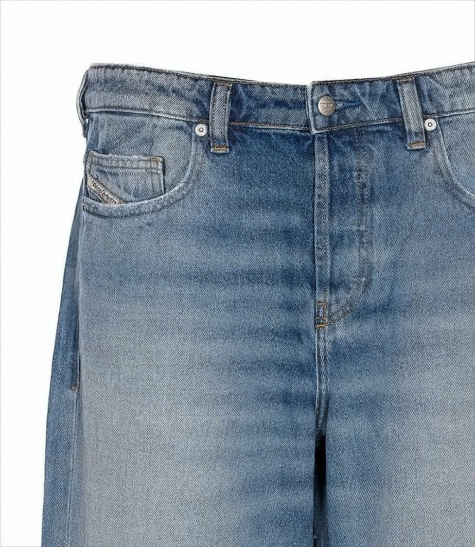 Diesel Faded Blue Wide-Leg Denim Pants