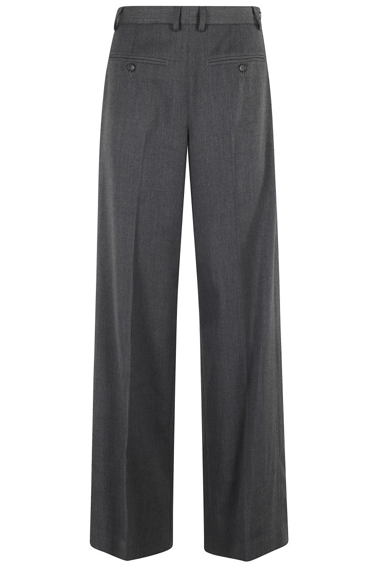 Mm6 By Maison Margiela Wide-Leg Tailored Pants With Double Pleat Design