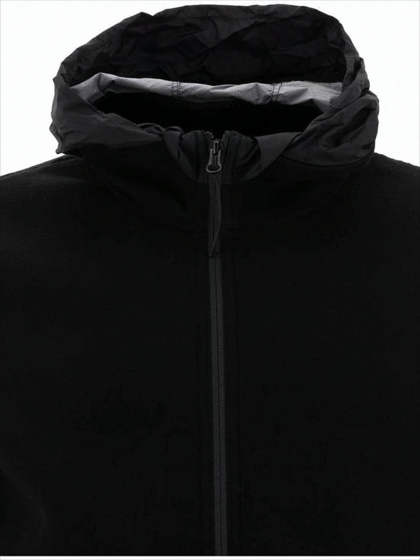 C.P. Company Minimalist Black Jacket With High Collar And Full Zipper