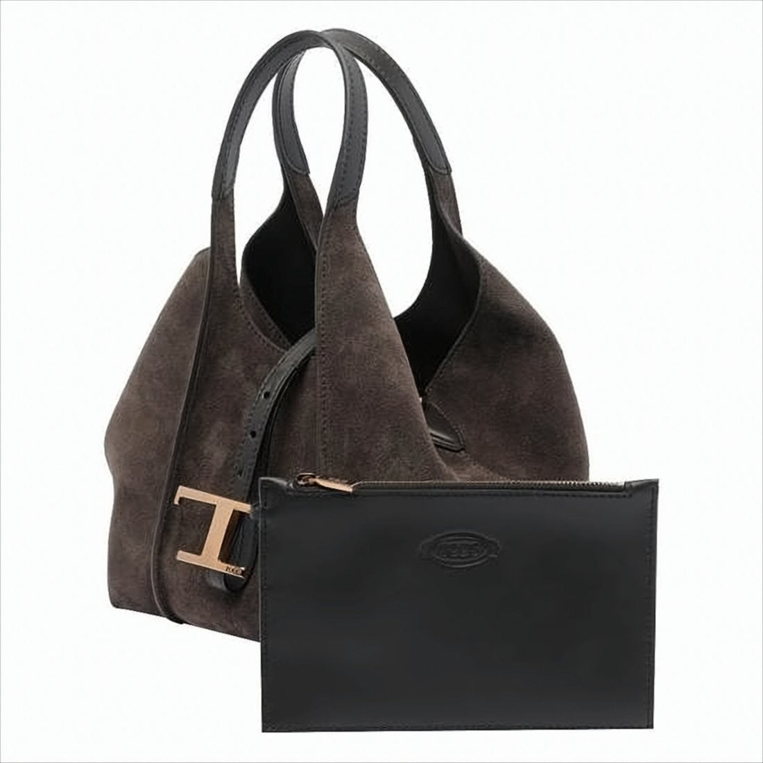 Tod's Soft Suede Crossbody Bag With Metallic Buckle Detail