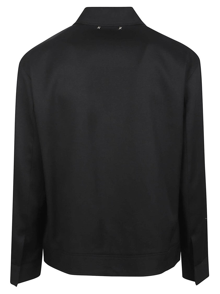 Golden Goose Virgin Wool Twill Jacket With Classic Collar And Double-Slider Zip