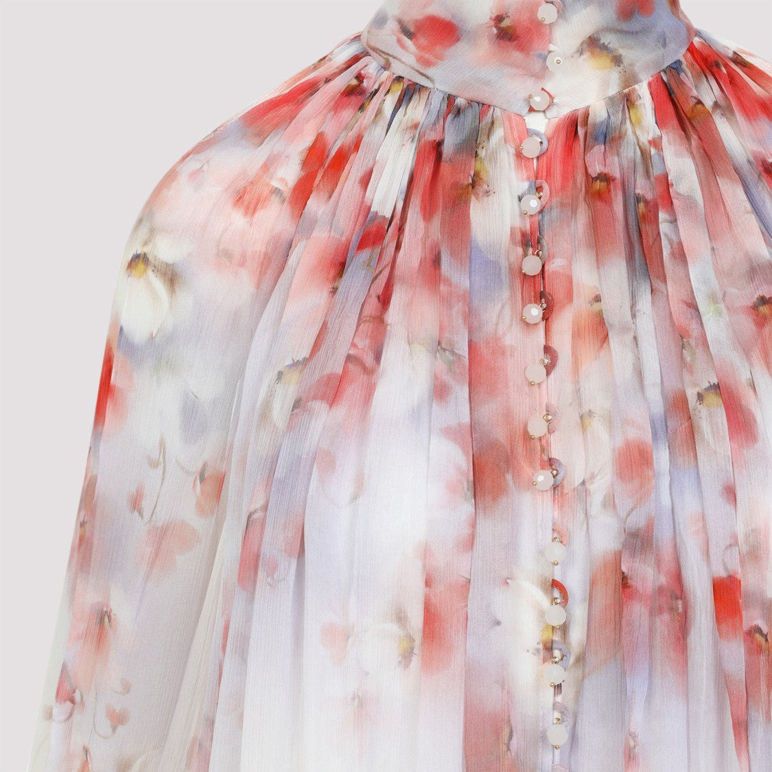 Zimmermann Floral Print Blouse With High Neck