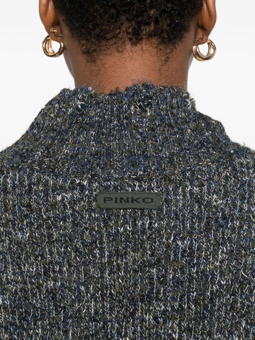 Pinko Textured Knit Sweater With High Neckline