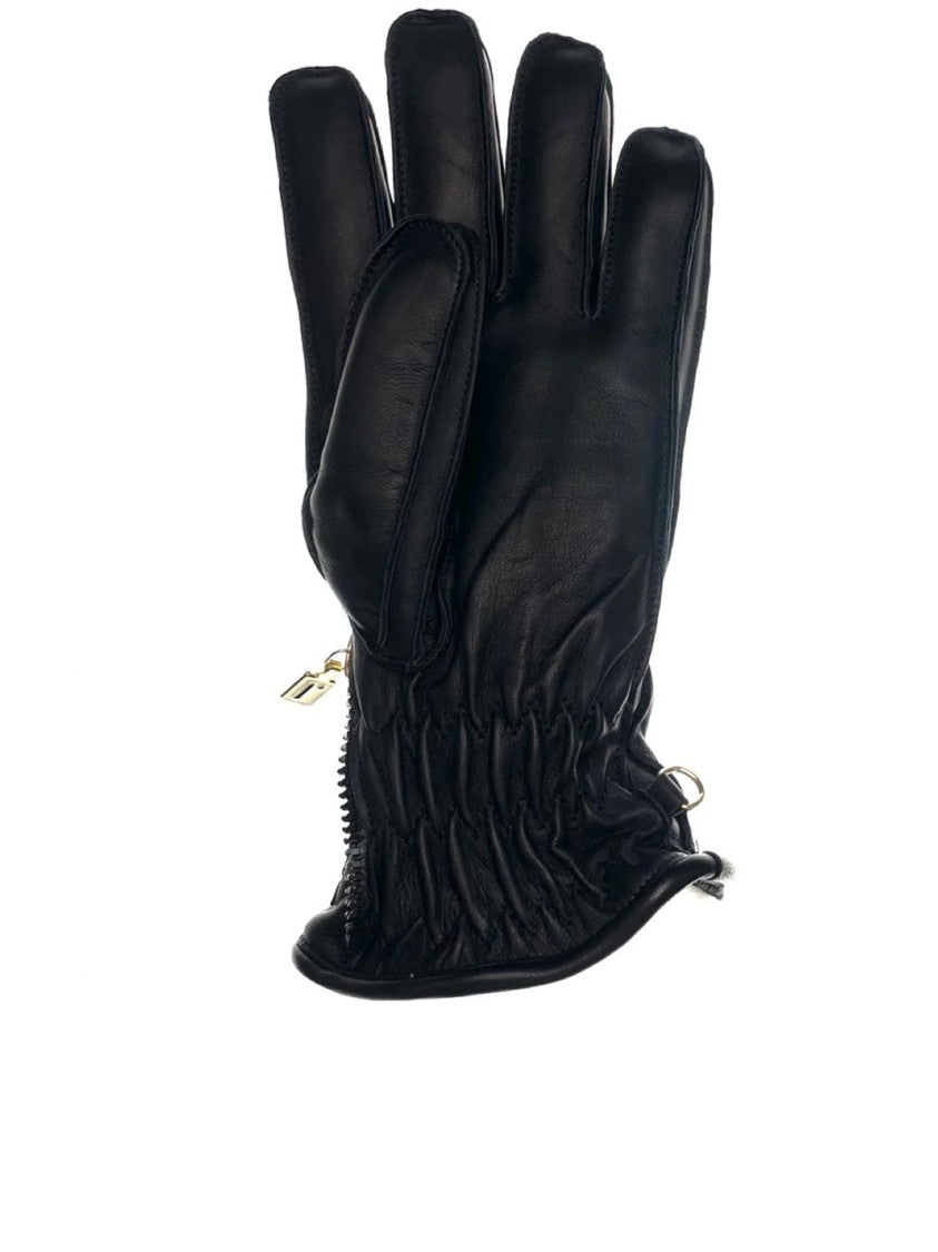 Restelli Black Nappa Agnello Leather Gloves