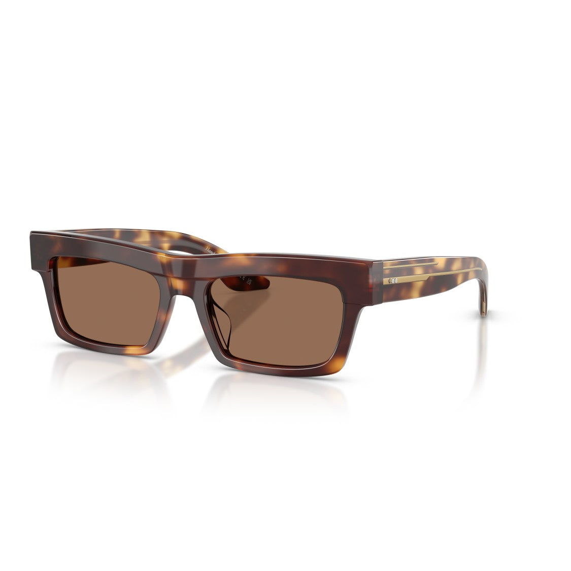 Oliver Peoples 0Ov5607su Bold Tortoiseshell Rectangular Sunglasses With Chunky Frame