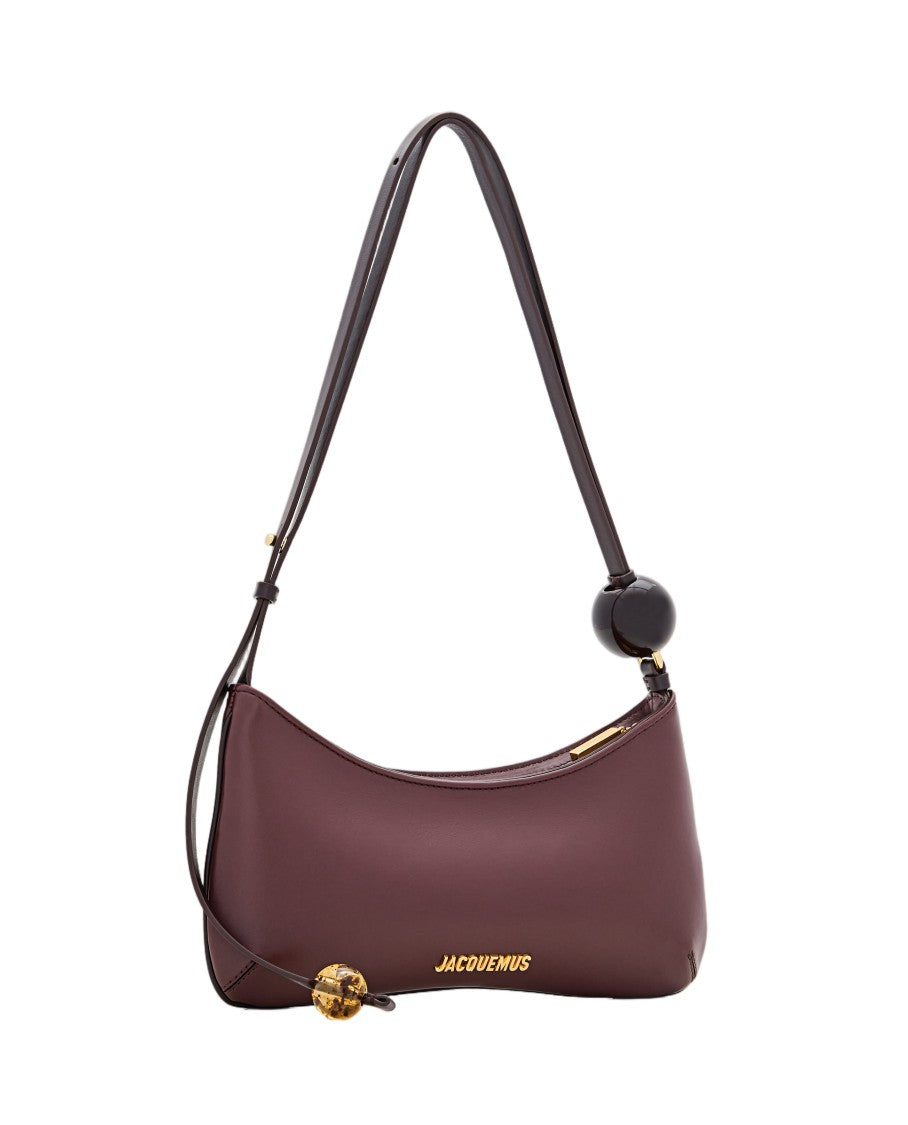 Jacquemus Bead-Detail Leather Shoulder Bag With Adjustable Handle