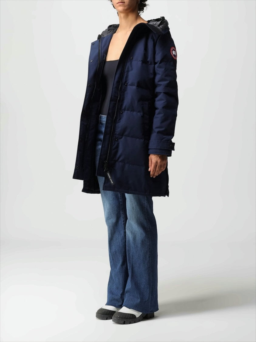 Canada Goose Quilted Longline Hooded Parka With Snap-Button Placket