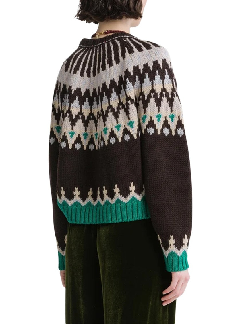 Forte Forte Fair Isle Rws Cable Wool Roundneck Sweater