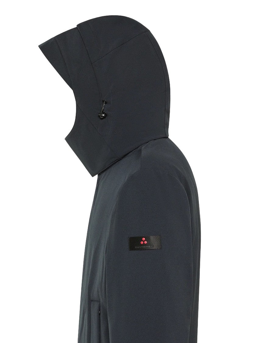 Peuterey Graphite Blue Technical Coat With Eco-Friendly Fabric