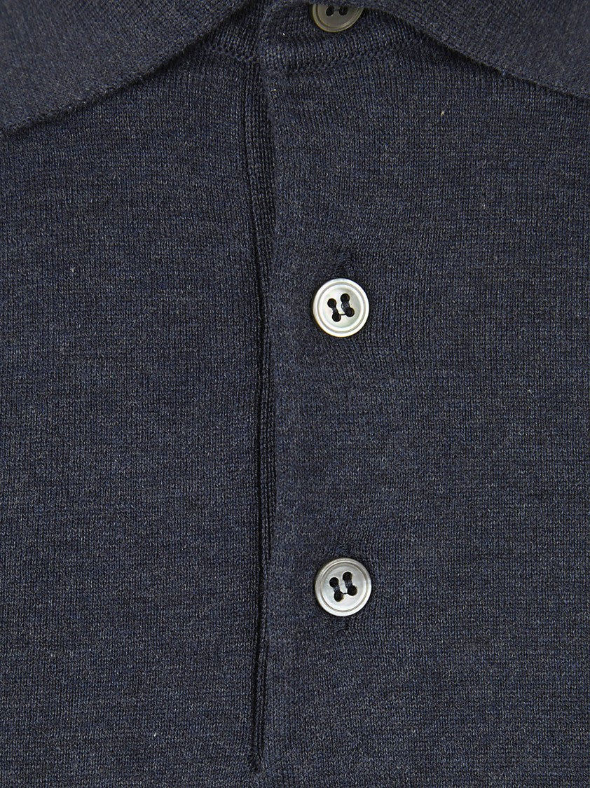 Lardini Short-Sleeve Polo Shirt With Structured Collar And Ribbed Cuffs