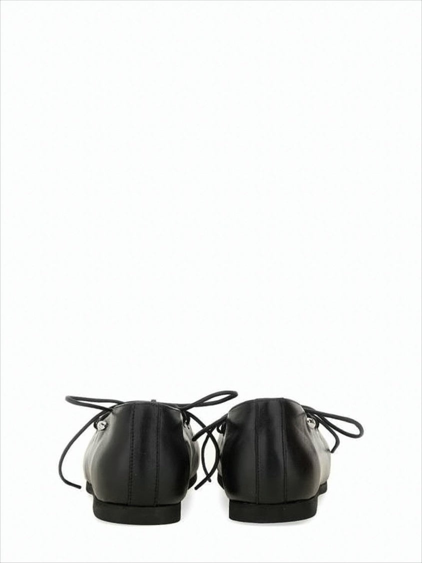 Our Legacy Minimalist Black Flats With Smooth Leather