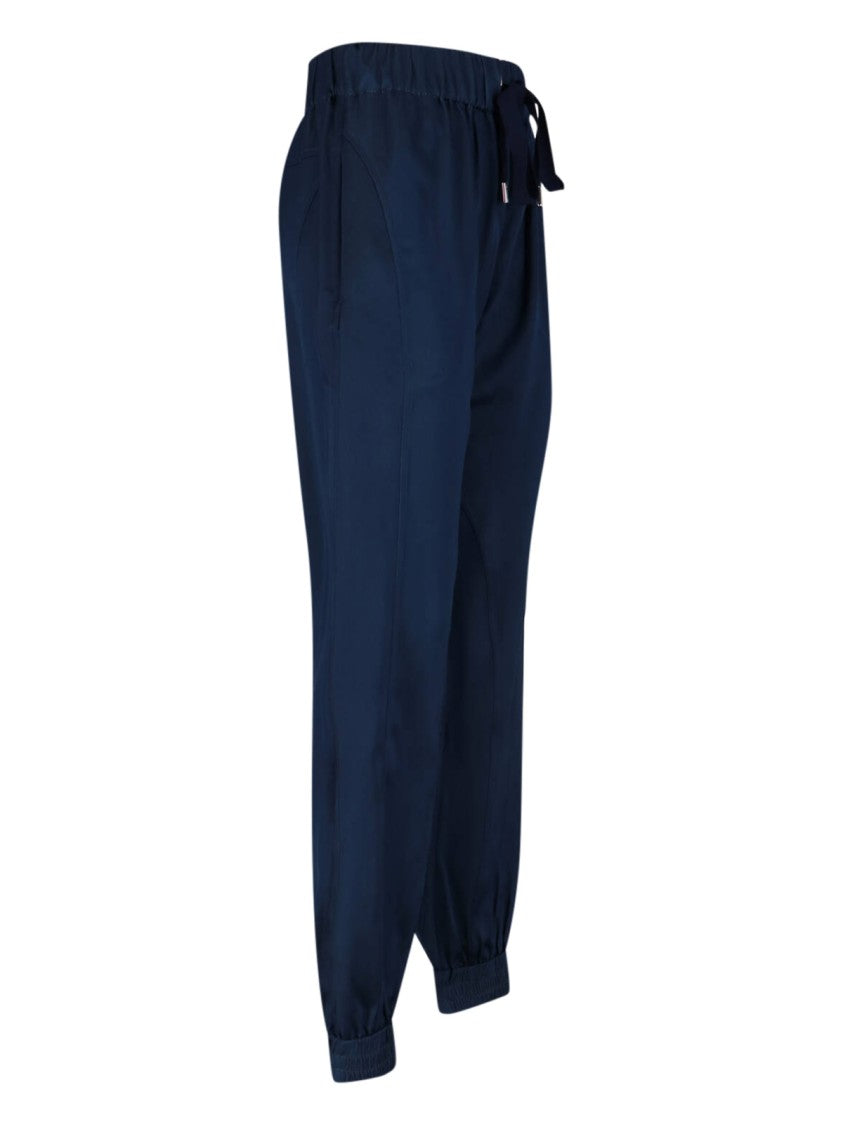 Sa Su Phi High-Waisted Silk Blend Athletic Pants With Drawstring Closure