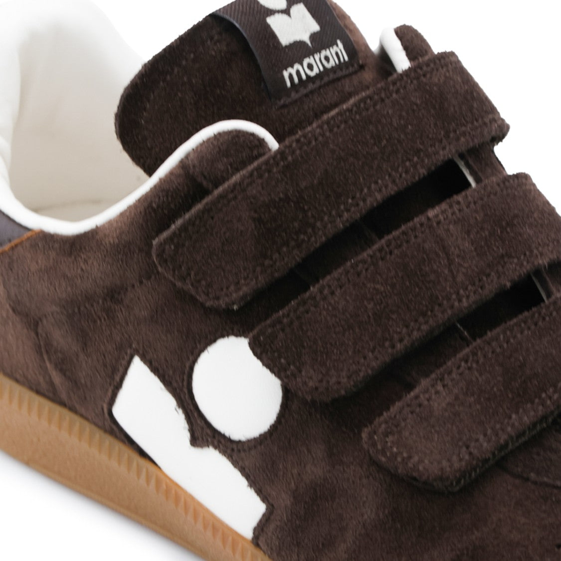Isabel Marant Dark Brown Suede Velcro Sneakers