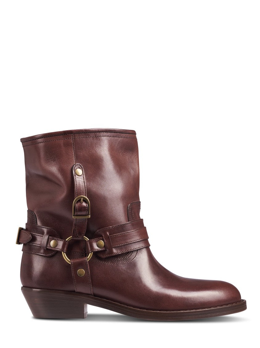 Isabel Marant Brown Boots With Slouched Shaft And Decorative Straps