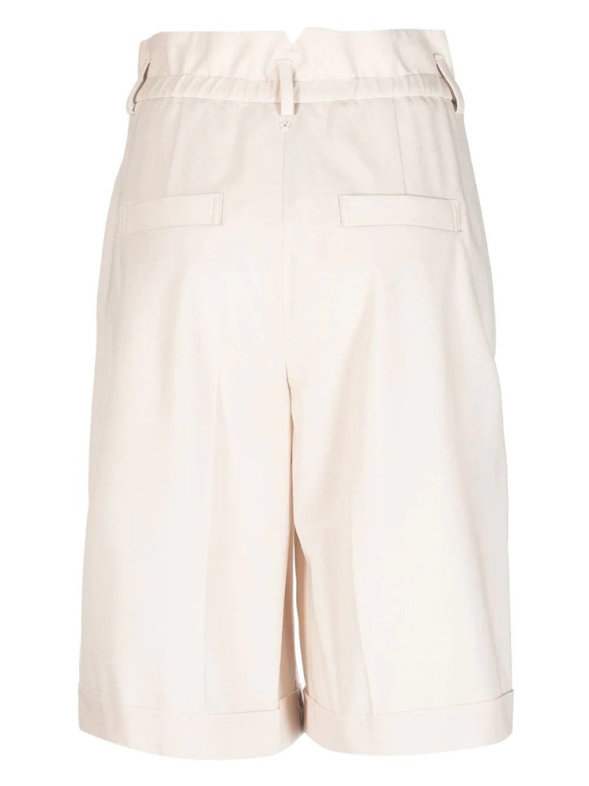 Lorena Antoniazzi Tailored Beige Shorts With Pleated Front