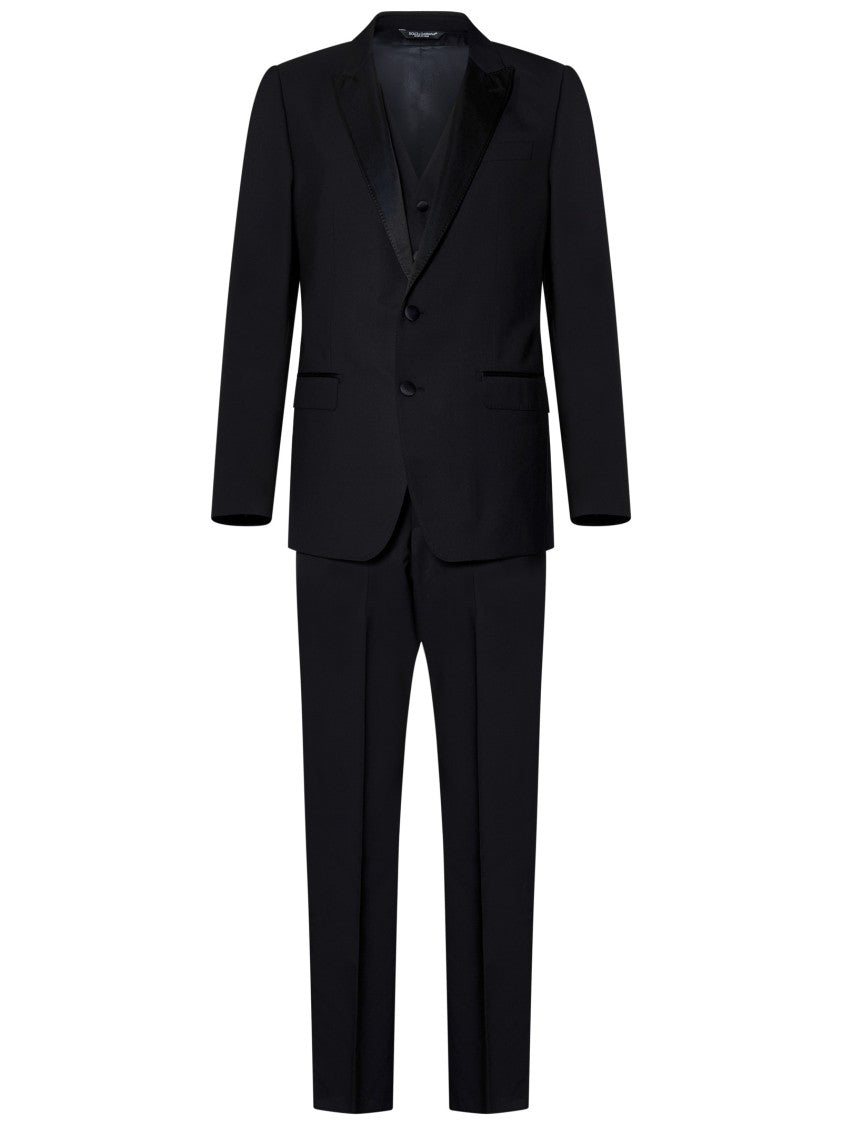Dolce & Gabbana Blue Virgin Wool And Silk Three-Piece Tuxedo