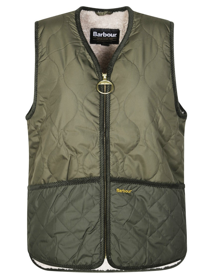 Barbour Quilted Black Sleeveless Gilet With High Collar